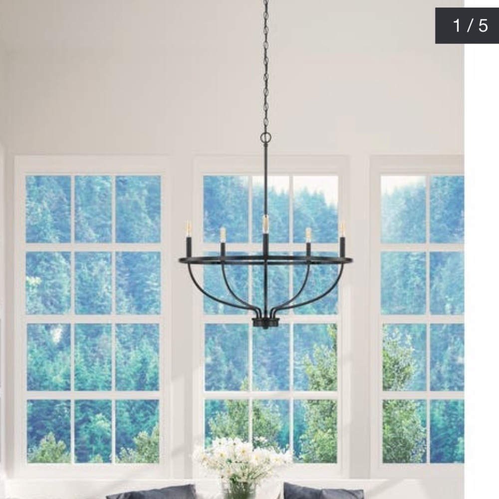 Chandelier Matte Black New